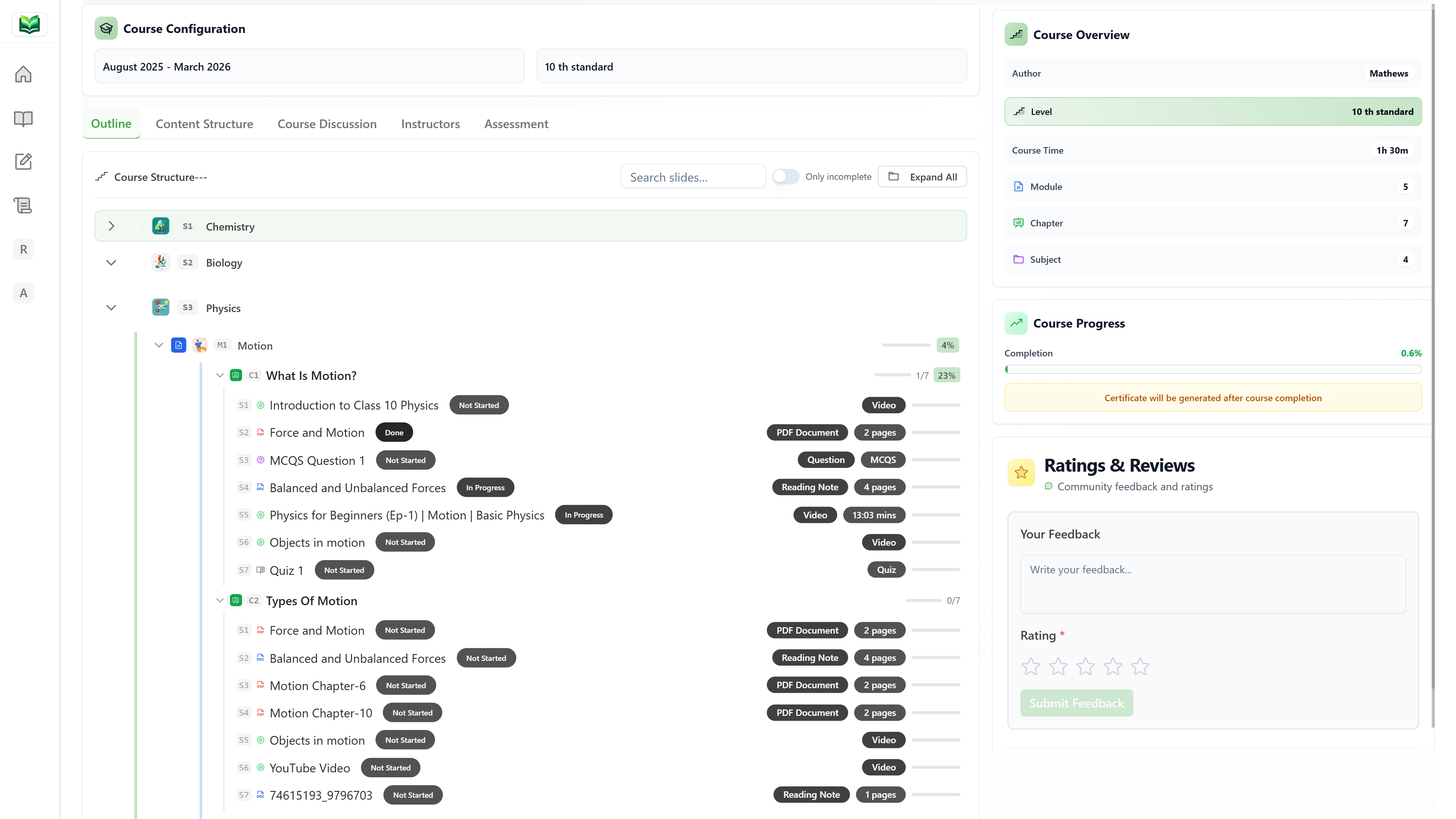 AI-Assisted Lesson Planning & Academic Coverage